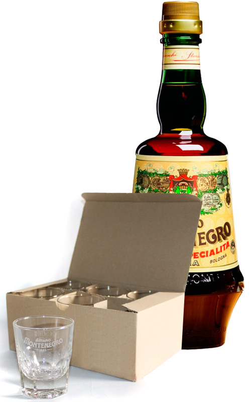 AMARO MONTENEGRO MAGNUM Lt. 1,5 CON 6 BICCHIERI
