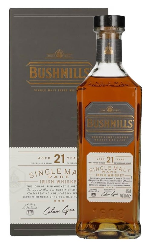 BUSHMILLS 21 ANNI RARE IRISH WHISKEY