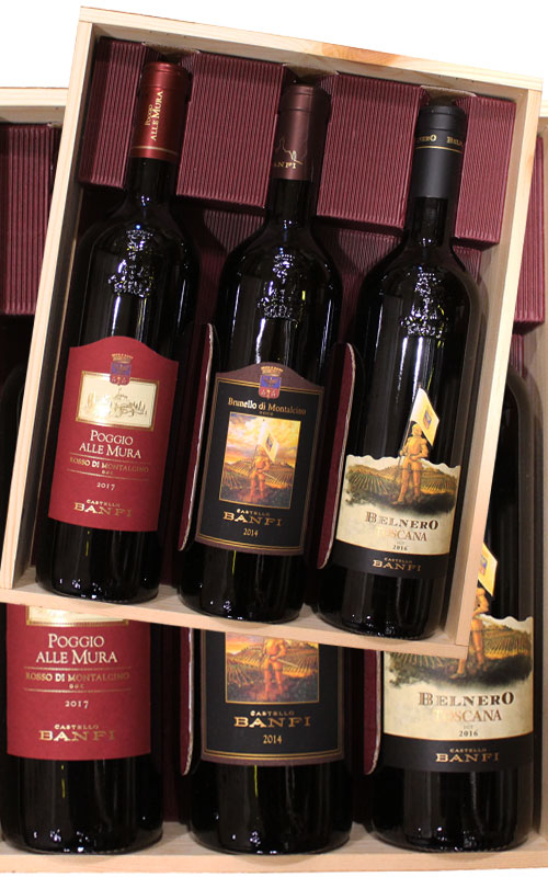 BANFI CASSA LEGNO 3 BOTTIGLIE