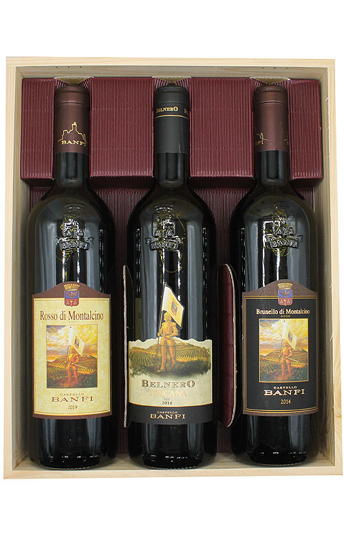 3 BOTTIGLIE BANFI IN CASSA DI LEGNO