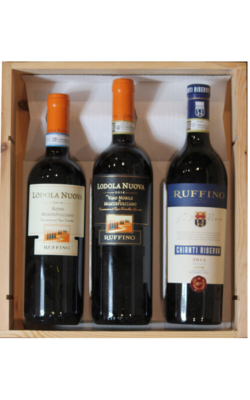 RUFFINO 3 BOTTIGLIE IN CASSA LEGNO