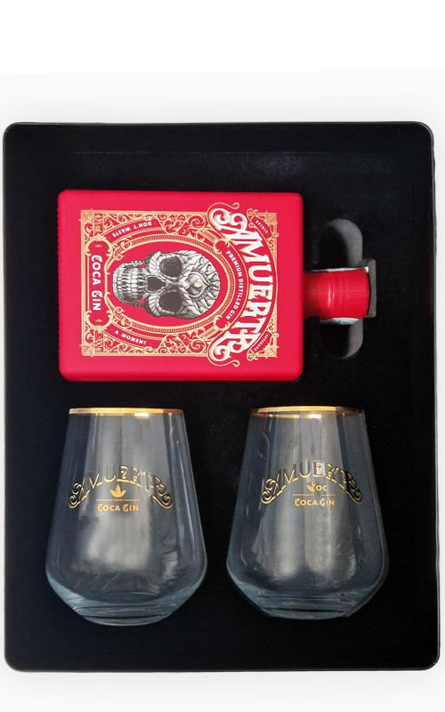 GIN AMUERTE RED GIFT BOX CON 2 BICCHIERI